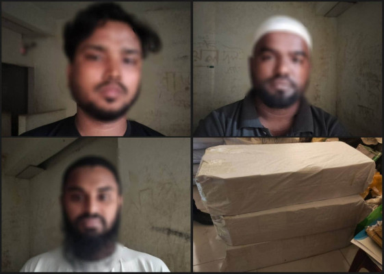 সিলেটে বিপুল পরিমাণ অবৈধ ভারতীয় পণ্যসহ ৩ যুবক আটক