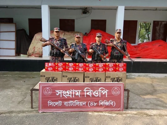 সিলেট সীমান্তে অর্ধকোটি টাকার ভারতীয় চোরাই পণ্য জব্দ