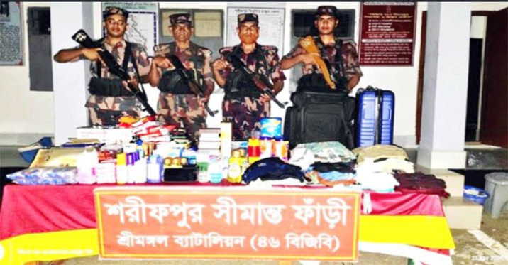 মৌলভীবাজারে বিপুল পরিমাণ ভারতীয় পণ্য জব্দ