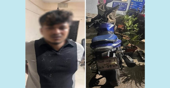 সিলেটে চোরাই মোটরসাইকেল উদ্ধার, চোর চক্রের ১ সদস্য গ্রেপ্তার