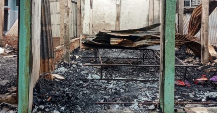 সুনামগঞ্জে আগুনে ৬টি দোকান পুড়ে ছাই, অর্ধকোটি টাকার ক্ষতি