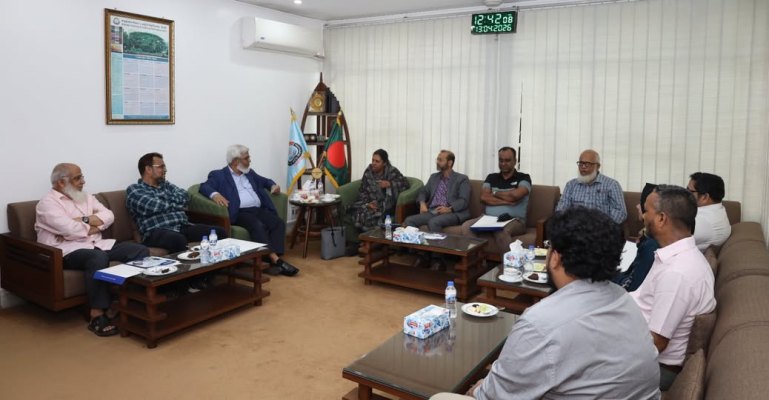 শাবিপ্রবি প্রো-ভাইস চ্যান্সেলরের সঙ্গে ব্রিটিশ কাউন্সিল প্রতিনিধি দলের সৌজন্য সাক্ষাৎ