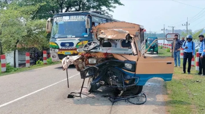 সুনামগঞ্জে বাস-লেগুনা সংঘর্ষে নিহত ২, আহত ৩