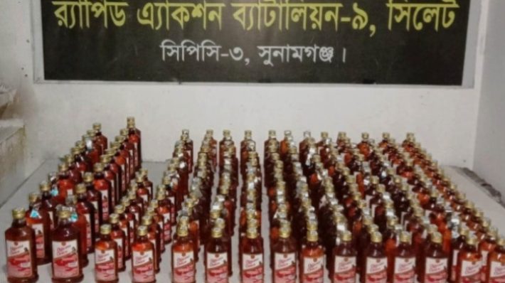 সুনামগঞ্জে ২২৬ বোতল বিদেশি মদ উদ্ধার