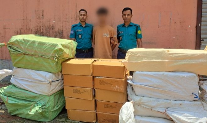সিলেটে ৯ লাখ ৩৩ হাজার টাকার ভারতীয় পণ্যসহ আটক ১