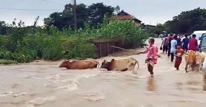 পাহাড়ি ঢলে সুনামগঞ্জ-তাহিরপুর সড়ক যোগাযোগ বিচ্ছিন্ন