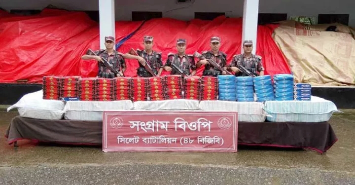 সিলেটে ৭৫ লাখ টাকার ভারতীয় চোরাচালানি পণ্য জব্দ, আটক ১
