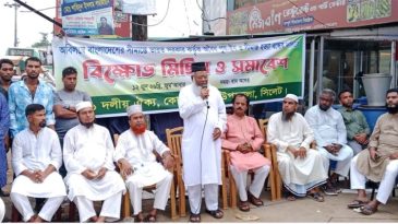 পুশইন ও সীমান্ত হত্যার প্রতিবাদে সিলেটের ৬ উপজেলায় ১১ দলের বিক্ষোভ