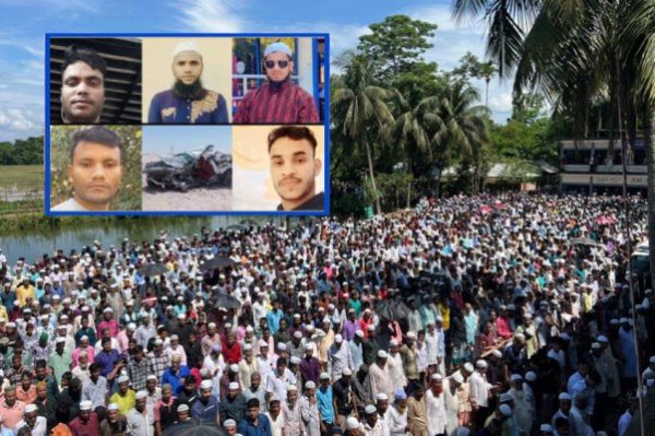 কাতারে দূর্ঘটনায় নিহত কানাইঘাটের ৫ প্রবাসীর জানাজা ও দাফন সম্পন্ন
