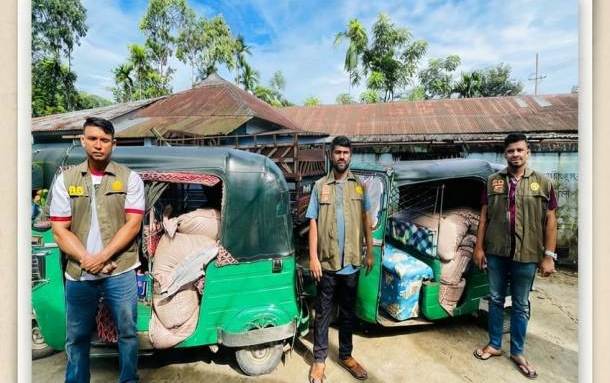 সিলেটে ১ হাজার কেজি ভারতীয় চিনিসহ দুটি অটোরিকশা জব্দ