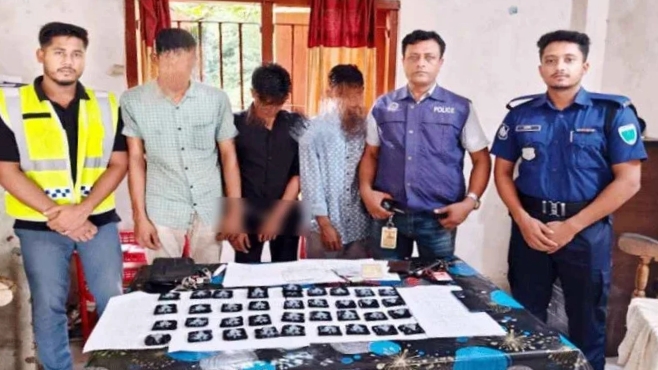 বিয়ানীবাজারে ৭ হাজার ৫০০ পিস ইয়াবাসহ আটক ৩