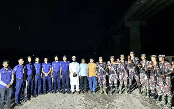 গোয়াইনঘাটে অবৈধ বালু উত্তোলনের অভিযোগে ১৩ মেশিন ধ্বংস