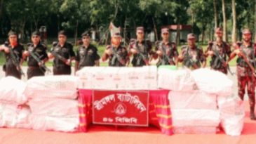 মৌলভীবাজারে অভিযানে ৩ কোটি টাকার ভারতীয় পণ্য জব্দ
