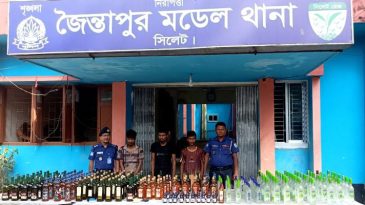 জৈন্তাপুরে ভারতীয় মদ, ফেন্সিডিল ও ইয়াবা জব্দ, আটক ৩