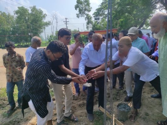 কমলগঞ্জে হিউম্যান রাইজ ফাউন্ডেশনের নিজস্ব অফিস নির্মাণ কাজের উদ্বোধন।